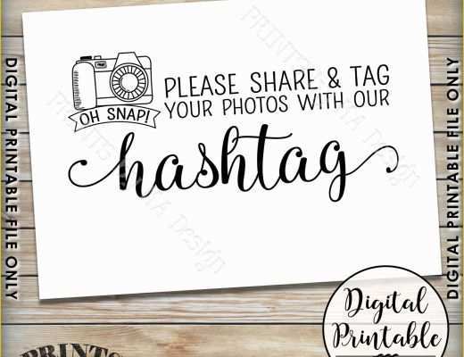 Wedding Hashtag Sign Template Free Of Hashtag Sign Printable Hashtag Sign Snap A Photo On