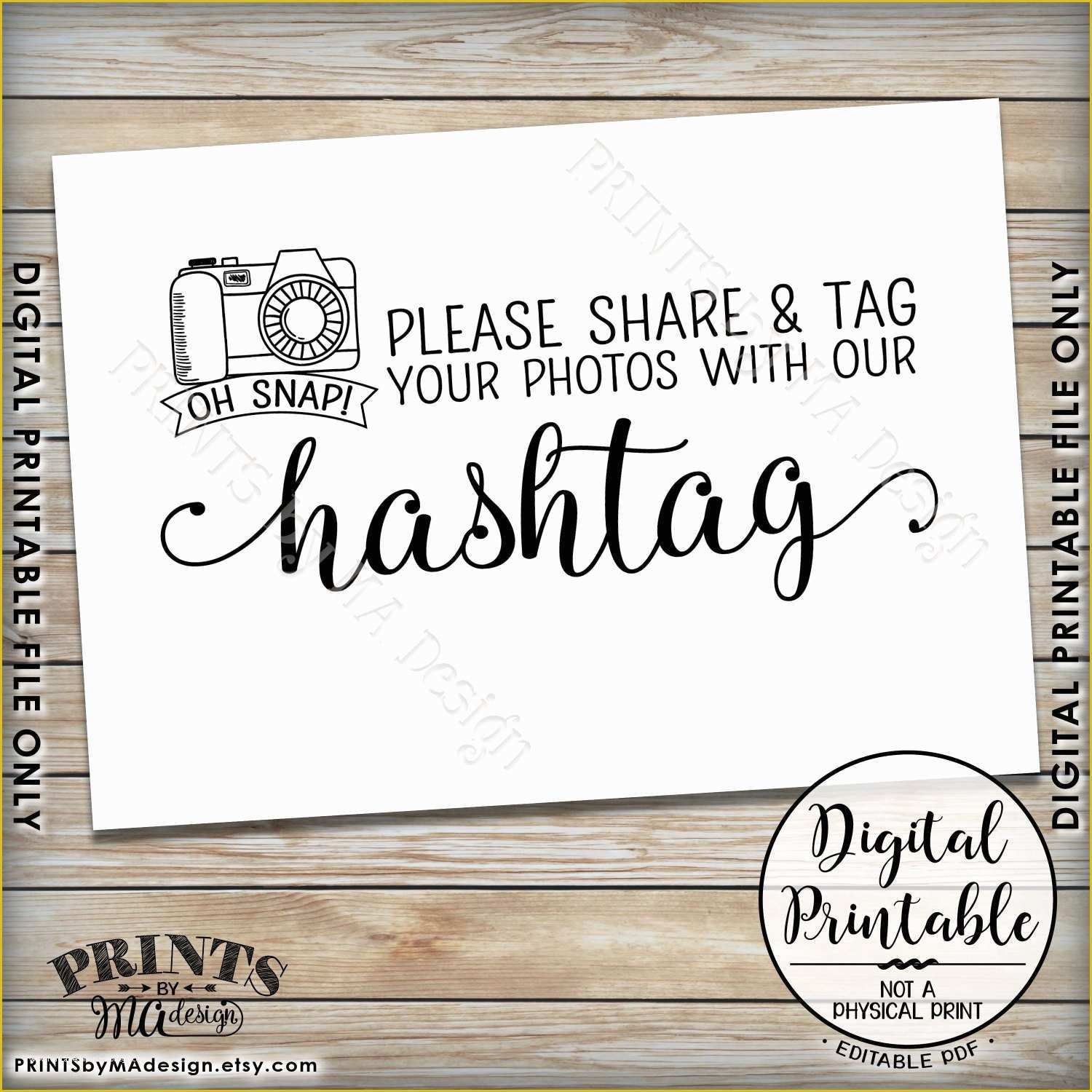56 Wedding Hashtag Sign Template Free