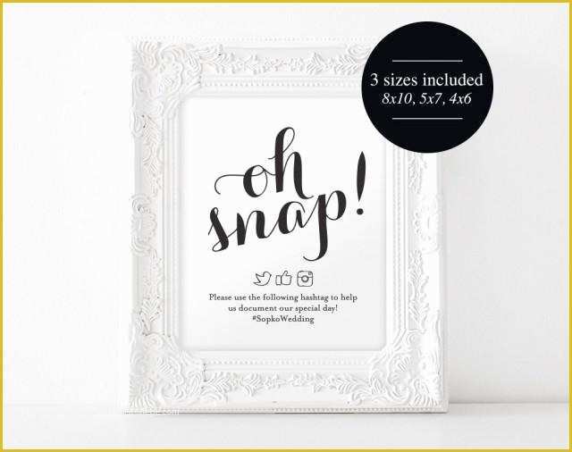 Wedding Hashtag Sign Template Free Of Oh Snap Wedding Sign Wedding Hashtag Sign Hashtag Sign
