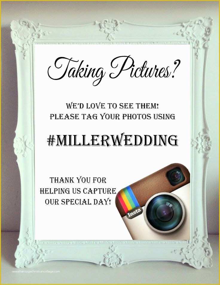 Wedding Hashtag Sign Template Free Of Printable Instagram Sign Download Add Hashtag & Print