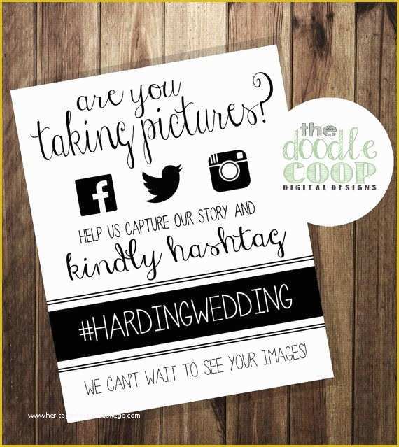 Wedding Hashtag Sign Template Free Of Shell Would Be Great Idea for Wedding Photographer and