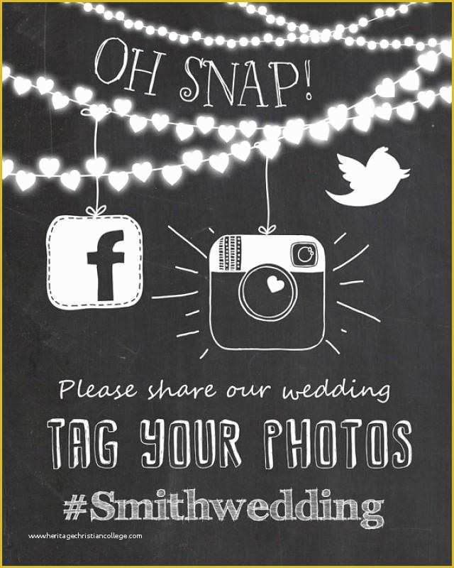 Wedding Hashtag Sign Template Free Of social Media Wedding Sign Instagram Wedding Sign