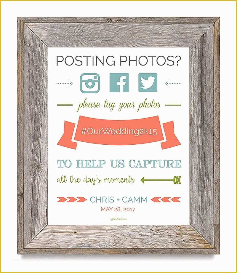 Wedding Hashtag Sign Template Free Of Super Cute Free Printable Wedding Hashtag Sign
