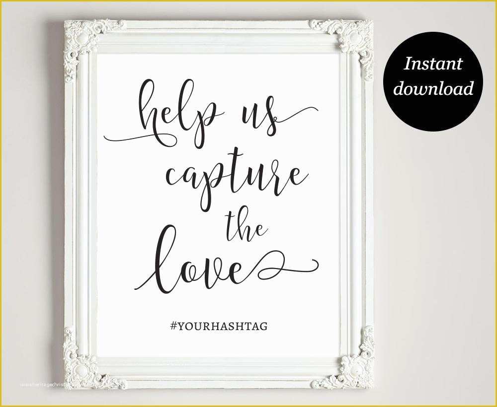 Wedding Hashtag Sign Template Free Of Wedding Hashtag Sign Printable Hashtag Wedding Sign Wedding