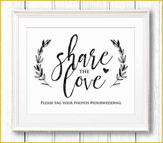 Wedding Hashtag Sign Template Free Of Wedding Hashtag Sign the Love Reception Sign Rustic