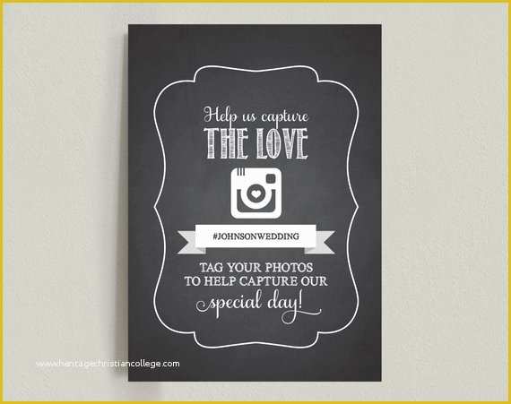 Wedding Hashtag Sign Template Free Of Wedding Hashtag Sign Wedding Reception Sign Capture the Love