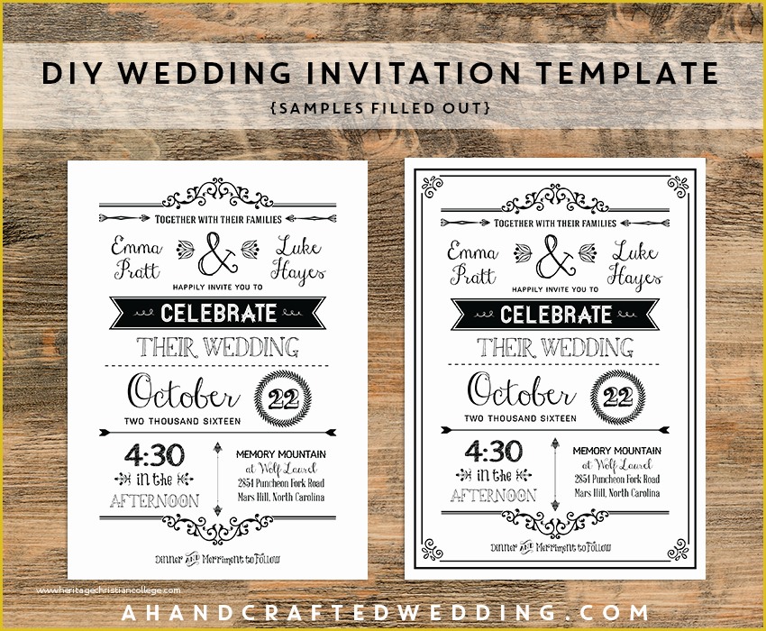 Wedding Invitation Samples Free Templates Of Diy Black Rustic Wedding Invitation Templates Samples