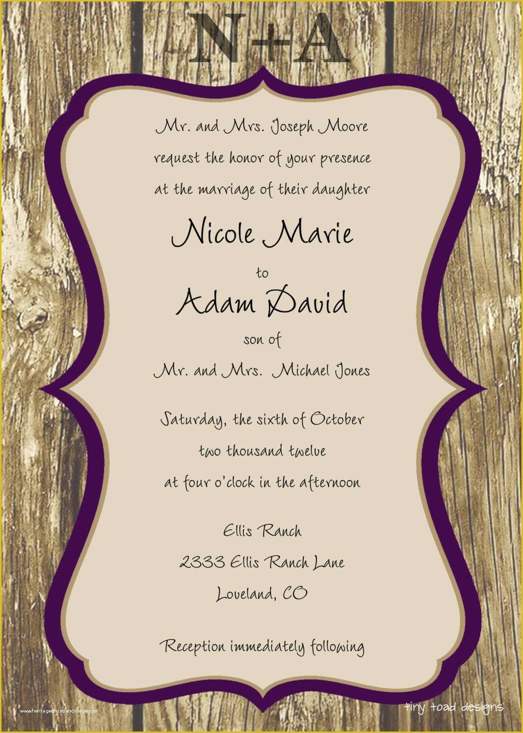 Wedding Invitation Samples Free Templates Of Engraved Love Rustic Wedding Invitation Diy Printable