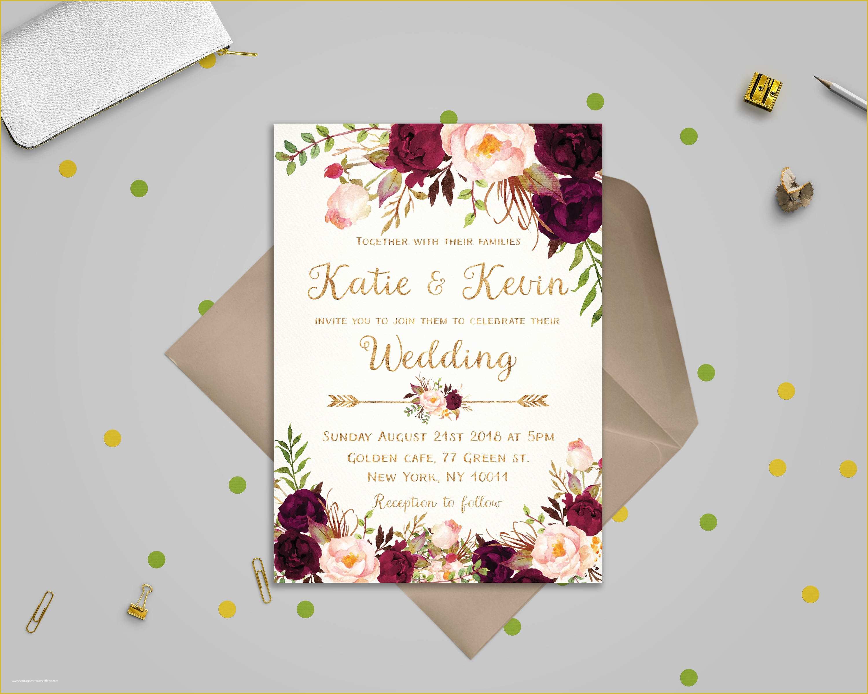 Wedding Invitation Samples Free Templates Of Floral Wedding Invitation Template Wedding Invitation