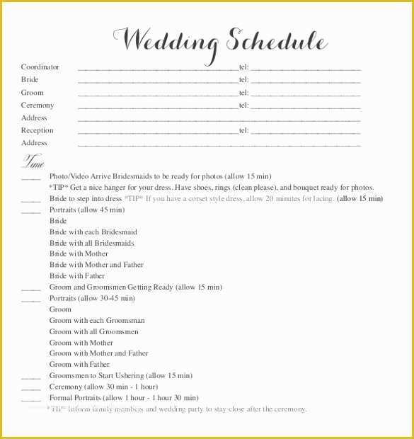Wedding Itinerary Template Free Download Of 28 Wedding Schedule Templates & Samples Doc Pdf Psd