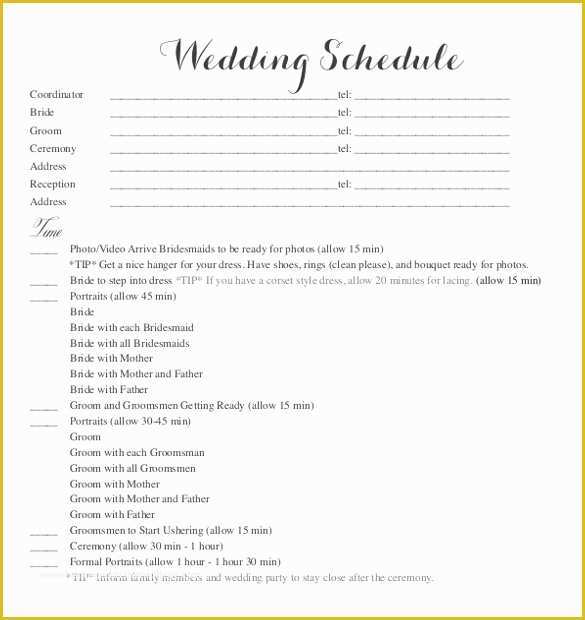 Wedding Itinerary Template Free Download Of 28 Wedding Schedule Templates &amp; Samples Doc Pdf Psd