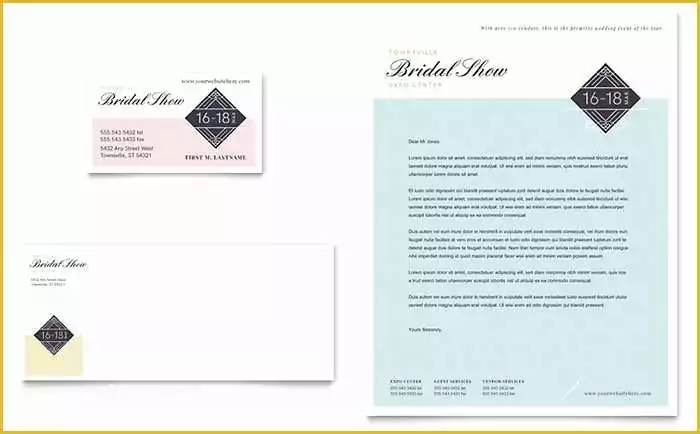 Wedding Letterhead Templates Free Of Bridal Show Business Card & Letterhead Template Design