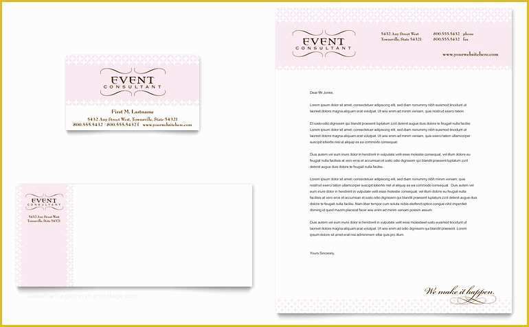 Wedding Letterhead Templates Free Of Wedding & event Planning Business Card & Letterhead