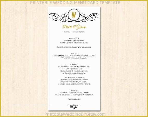 Wedding Menu Cards Templates for Free Of 7 Best Of Printable Wedding Menu Cards Templates