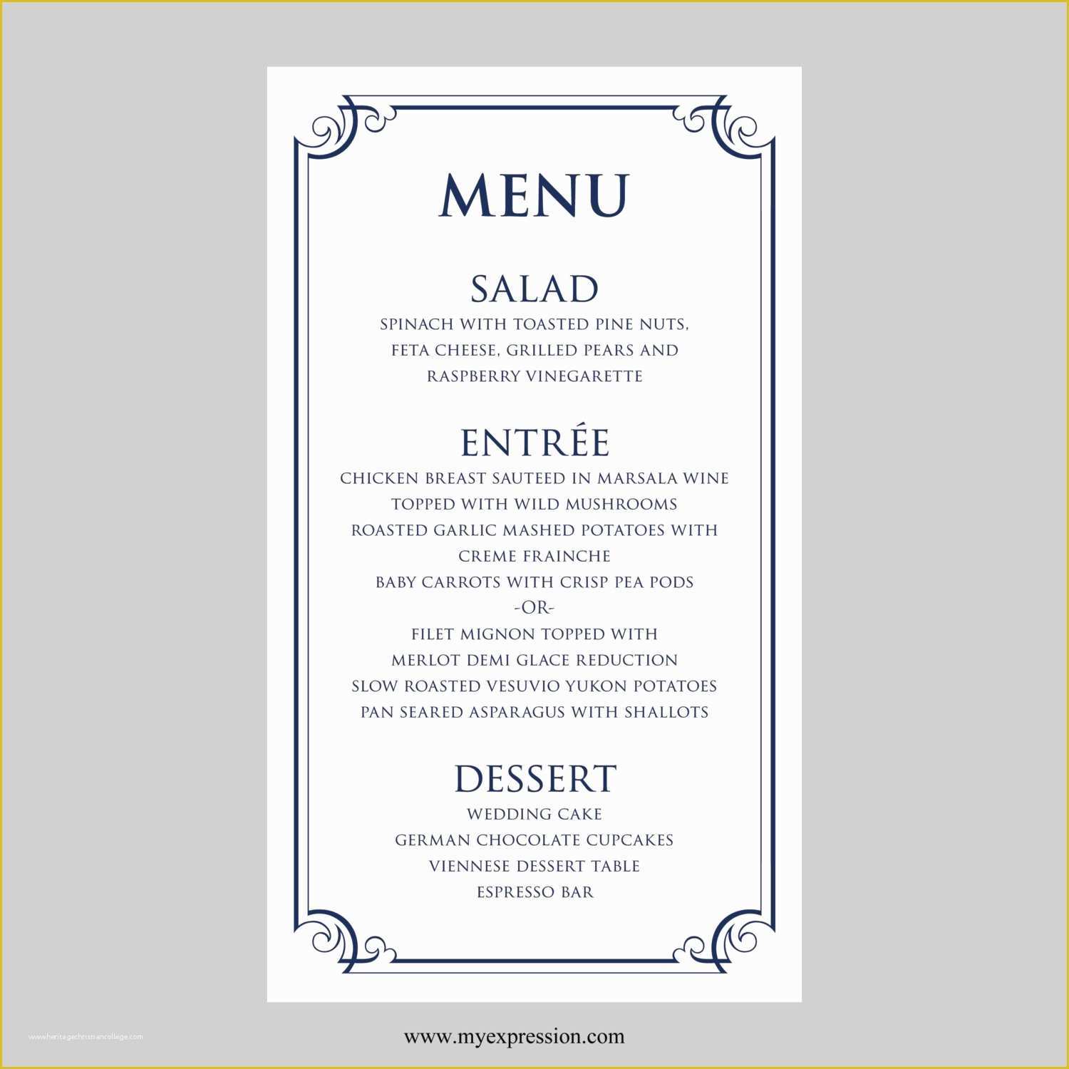 Wedding Menu Cards Templates for Free Of Free Wedding Menu Card Templates