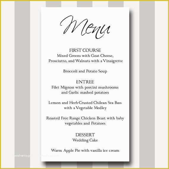 Wedding Menu Cards Templates for Free Of Menu Card Diy Printable Template Modern Traditional