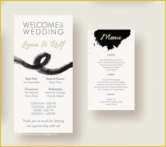 Wedding Menu Template Free Download Of 37 Wedding Menu Template – Free Sample Example format