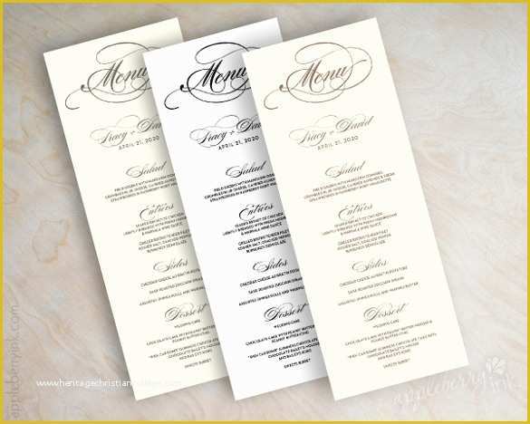 Wedding Menu Template Free Download Of 37 Wedding Menu Template – Free Sample Example format