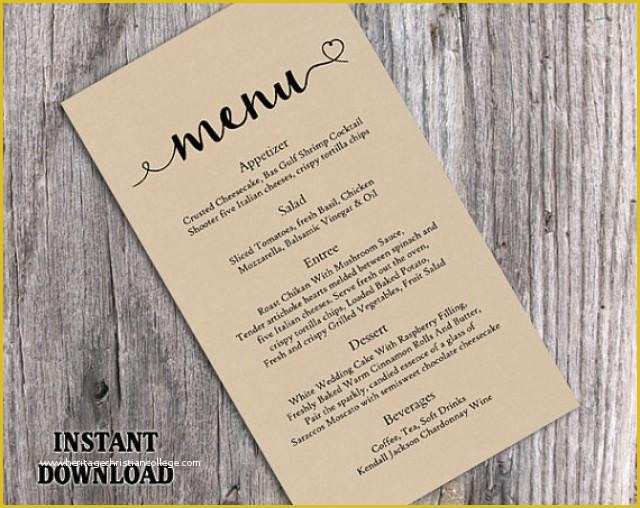 Wedding Menu Template Free Download Of Burlap Wedding Menu Template Diy Menu Card Template