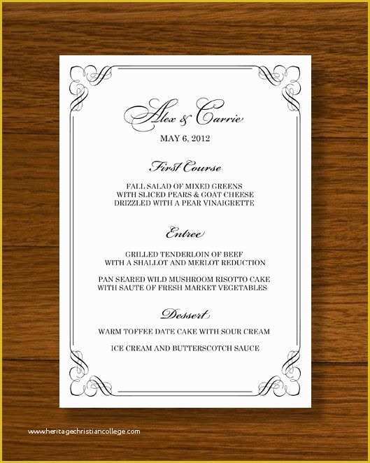 Wedding Menu Template Free Download Of Instant Download Wedding Menu Template forever Design by