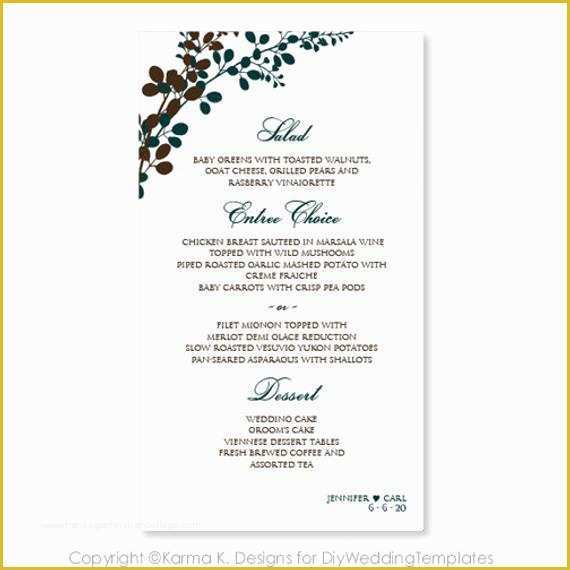 Wedding Menu Template Free Download Of Wedding Menu Card Template Download by Diyweddingtemplates