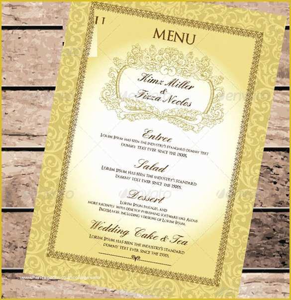 Wedding Menu Template Free Download Of Wedding Menu Template 31 Download In Pdf Psd Word