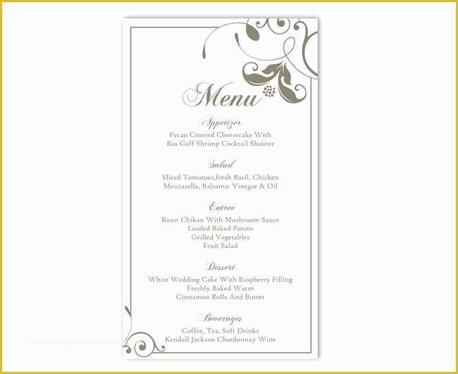 Wedding Menu Template Free Download Of Wedding Menu Template Diy Menu Card Template Editable Text