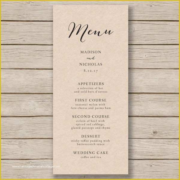 Wedding Menu Template Free Word Of 13 Rustic Menu Templates Psd Ai Pages Pages