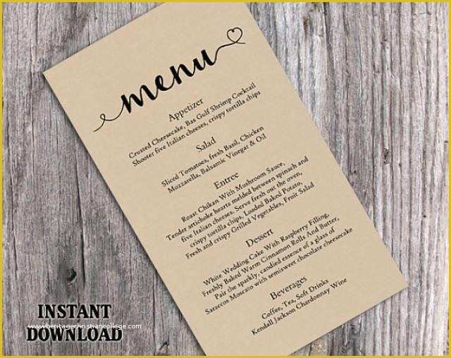 Wedding Menu Template Free Word Of Burlap Wedding Menu Template Diy Menu Card Template