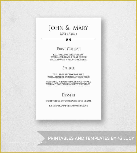 Wedding Menu Template Free Word Of Menu Templates – 32 Free Psd Eps Ai Indesign Word