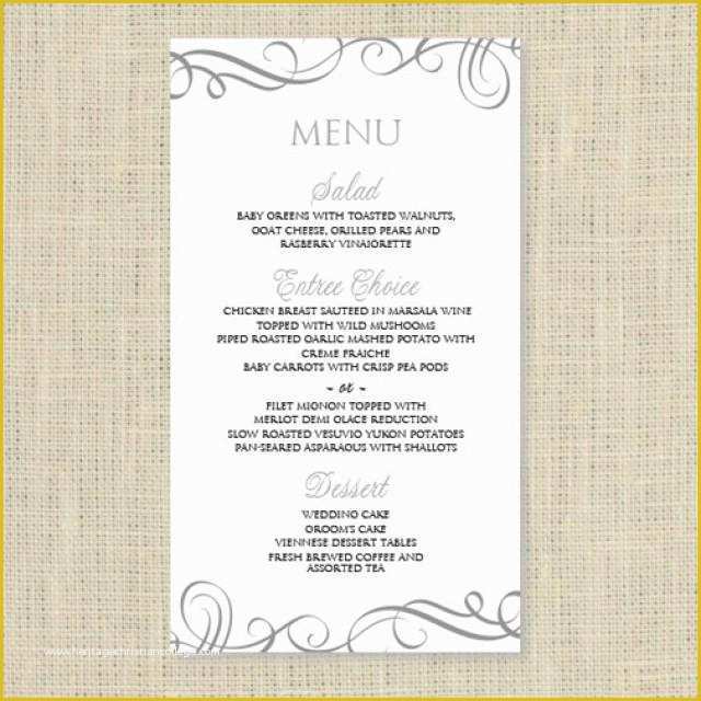 Wedding Menu Template Free Word Of Wedding Menu Card Template Download Instantly Edit