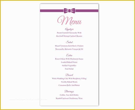 Wedding Menu Template Free Word Of Wedding Menu Template Diy Menu Card Template Editable Text