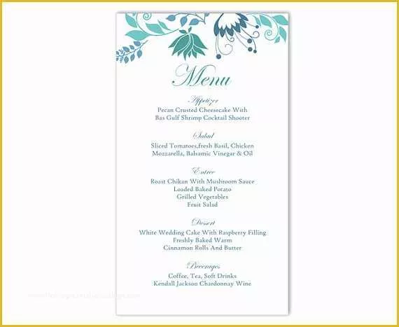 50 Wedding Menu Template Free Word