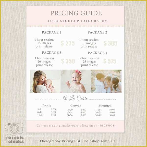 Wedding Photography Pricing Template Free Of Graphy Package Pricing List Template Graphy