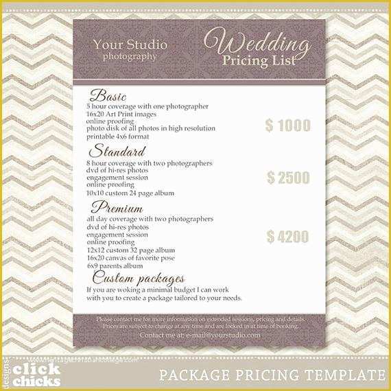Wedding Photography Pricing Template Free Of Graphy Package Pricing List Template Wedding Packages