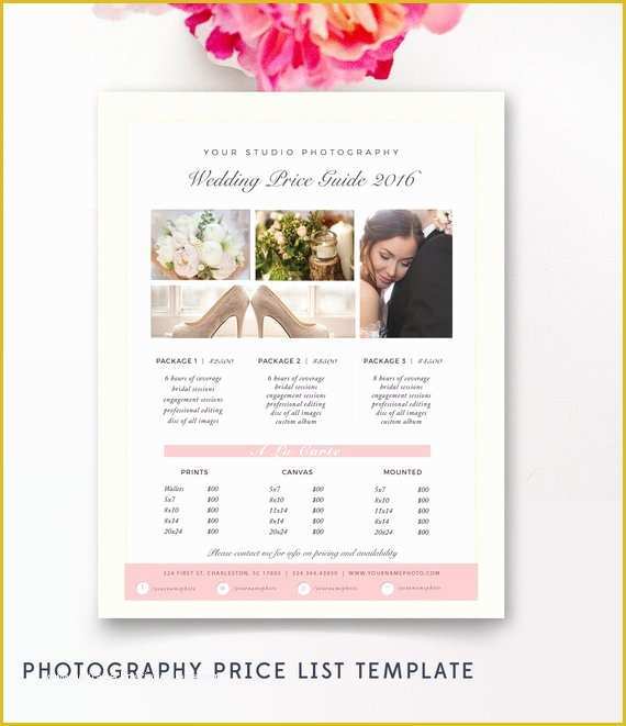 Wedding Photography Pricing Template Free Of Graphy Price List Template Pricing Sheet Guide