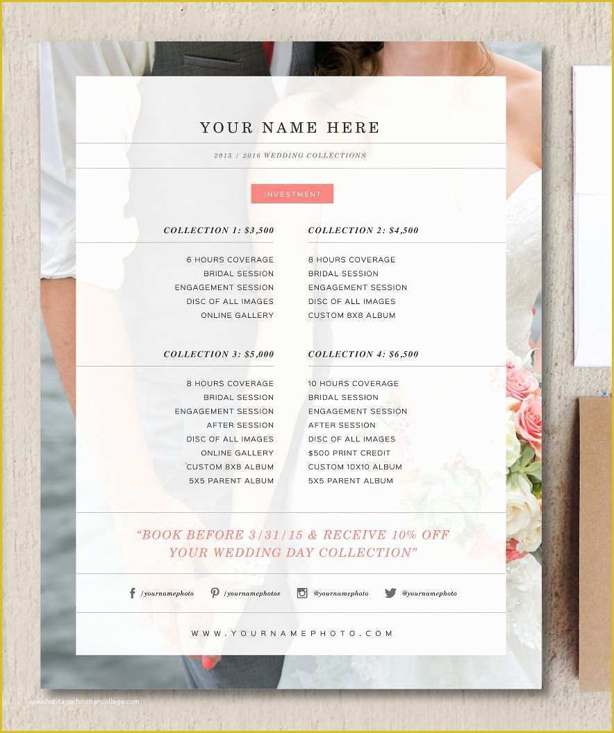 Wedding Photography Pricing Template Free Of Wedding Grapher Price List Flyer Templates