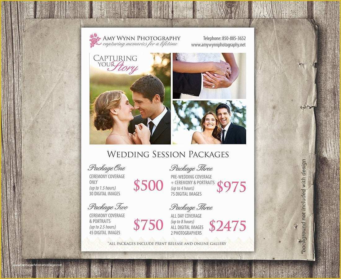 Wedding Photography Templates Free Of Wedding Graphy Package Pricing Grapher Price List