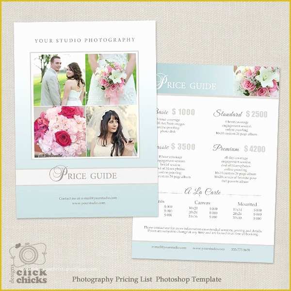 Wedding Photography Templates Free Of Wedding Graphy Package Pricing List Template