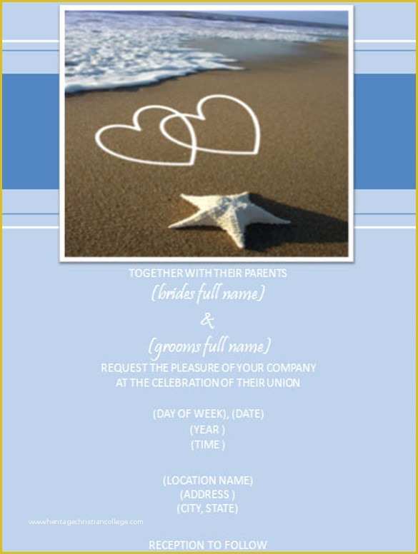 Wedding Ppt Templates Free Download Of 26 Beach Wedding Invitation Templates Psd Ai Word