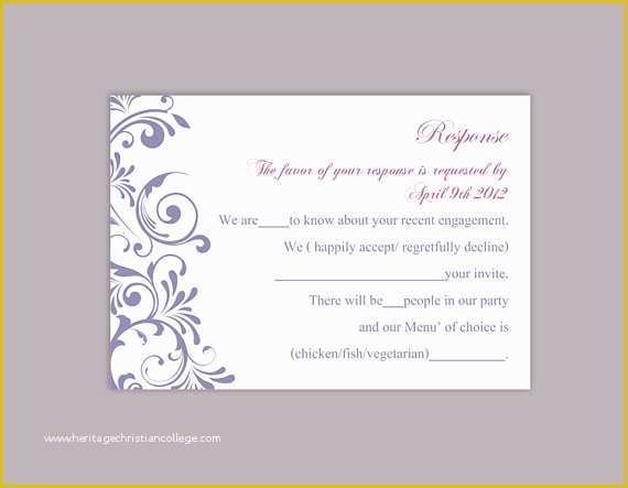 Wedding Rsvp Postcard Template Free Of Diy Wedding Rsvp Template Editable Word File Instant