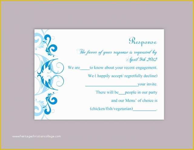 Wedding Rsvp Postcard Template Free Of Diy Wedding Rsvp Template Editable Word File Instant