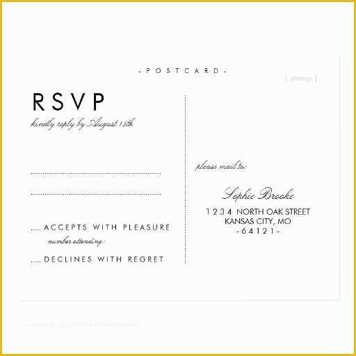 Wedding Rsvp Postcard Template Free Of Simple Chic Wedding Rsvp Postcard Template