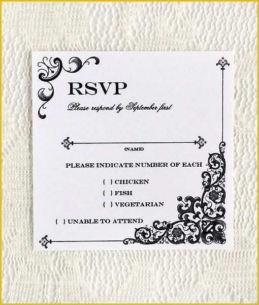 Wedding Rsvp Postcard Template Free Of Vintage Iron &amp; Lace Square Rsvp Template