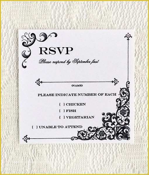 Wedding Rsvp Postcard Template Free Of Vintage Iron & Lace Square Rsvp Template