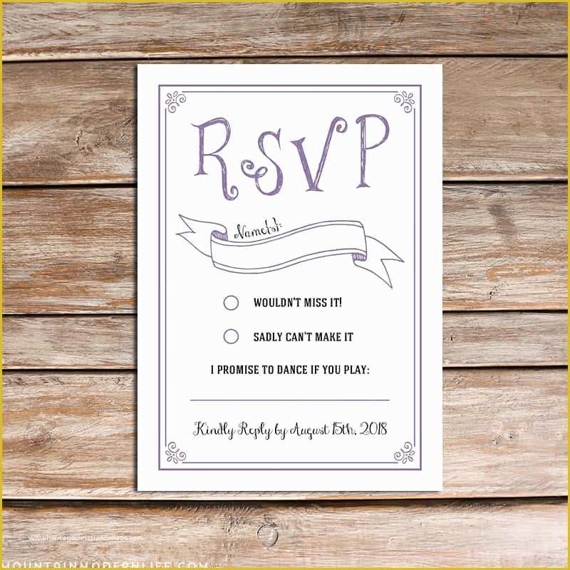 Wedding Rsvp Postcard Template Free Of Vintage Rustic Diy Rsvp Card