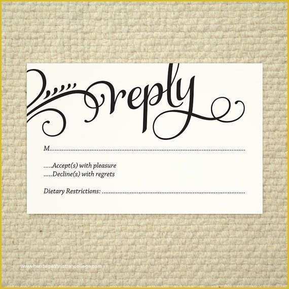 Wedding Rsvp Postcard Template Free Of Wedding Rsvp Love and Cherish Script Diy Printable