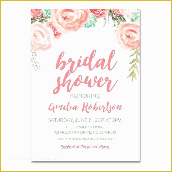 Wedding Shower Invitations Templates Free Download Of Editable Pdf Bridal Shower Invitation Diy – Pink Mint