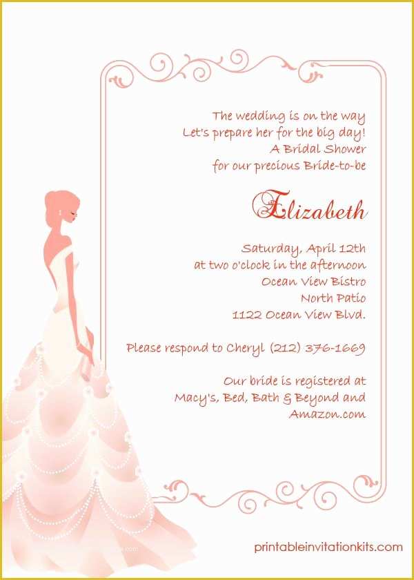Wedding Shower Invitations Templates Free Download Of Free Pdf Download Elegant Frame Bridal Shower Invitation