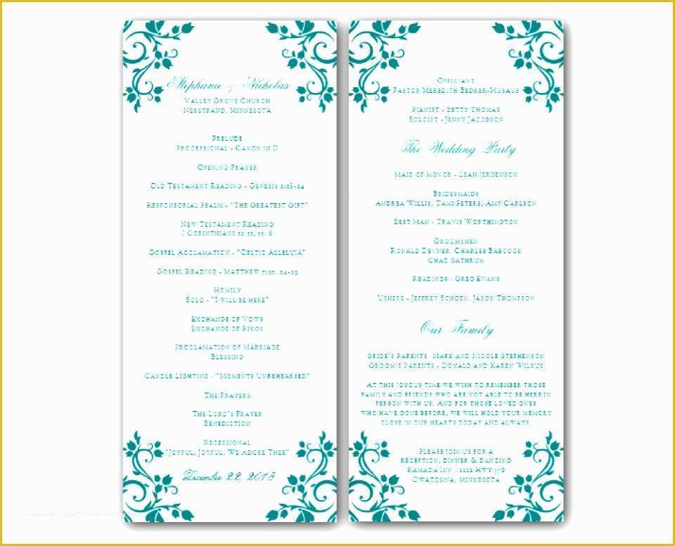 Wedding Templates Free Download Of 6 Downloadable Wedding Program Templates Free Awoop
